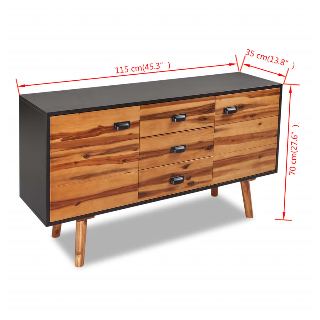 Sideboard Solid Acacia Wood 115X35X70 Cm