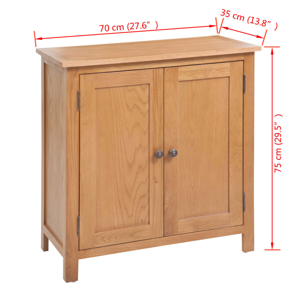 Sideboard 70X35X75 Cm Solid Oak Wood