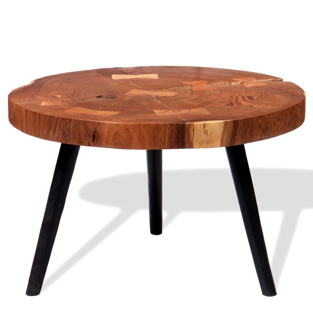 Log Coffee Table Solid Acacia Wood (55-60)x40 cm