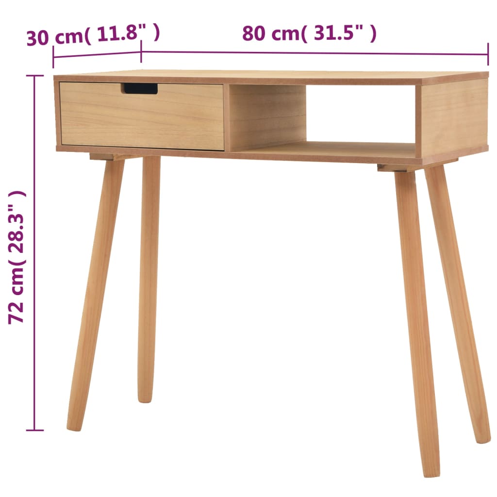 Console Table Solid Pinewood 80x30x72 cm Brown