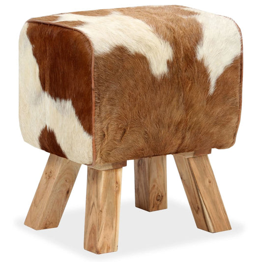 Stool Genuine Goat Leather 40x30x45 cm