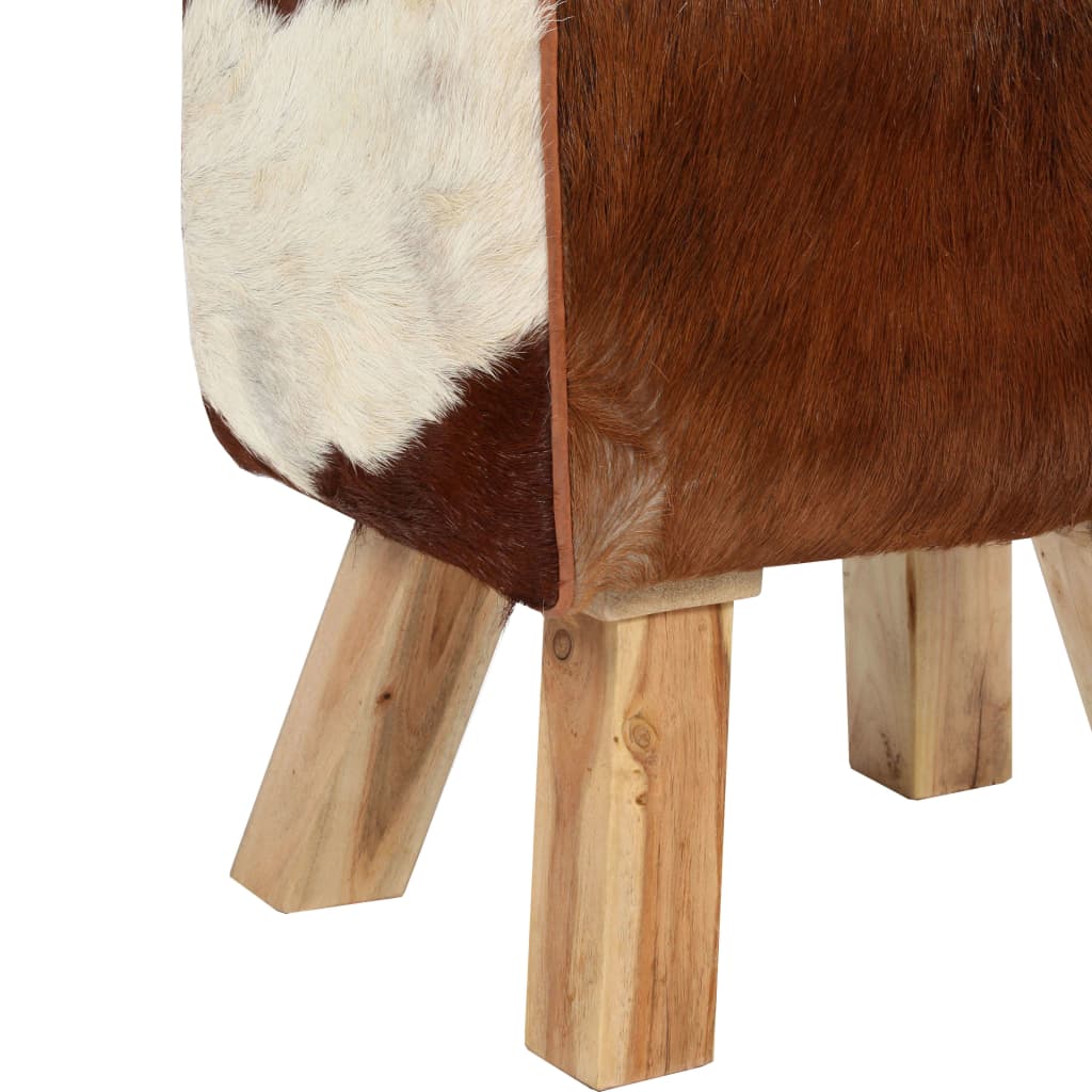 Stool Genuine Goat Leather 40x30x45 cm