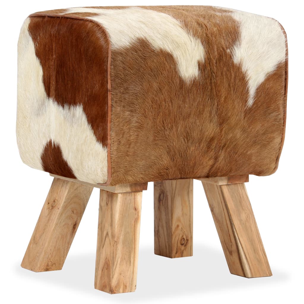 Stool Genuine Goat Leather 40x30x45 cm