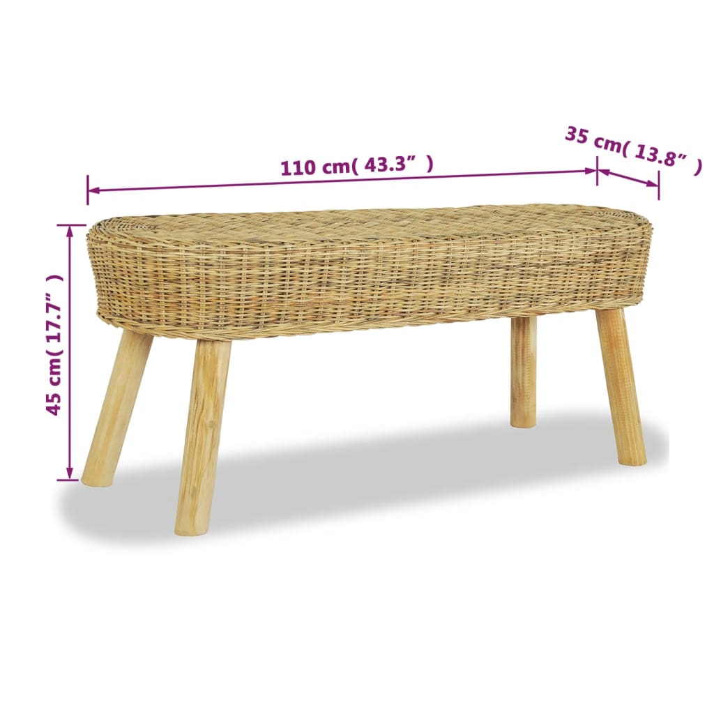 Hall Bench Natural Rattan