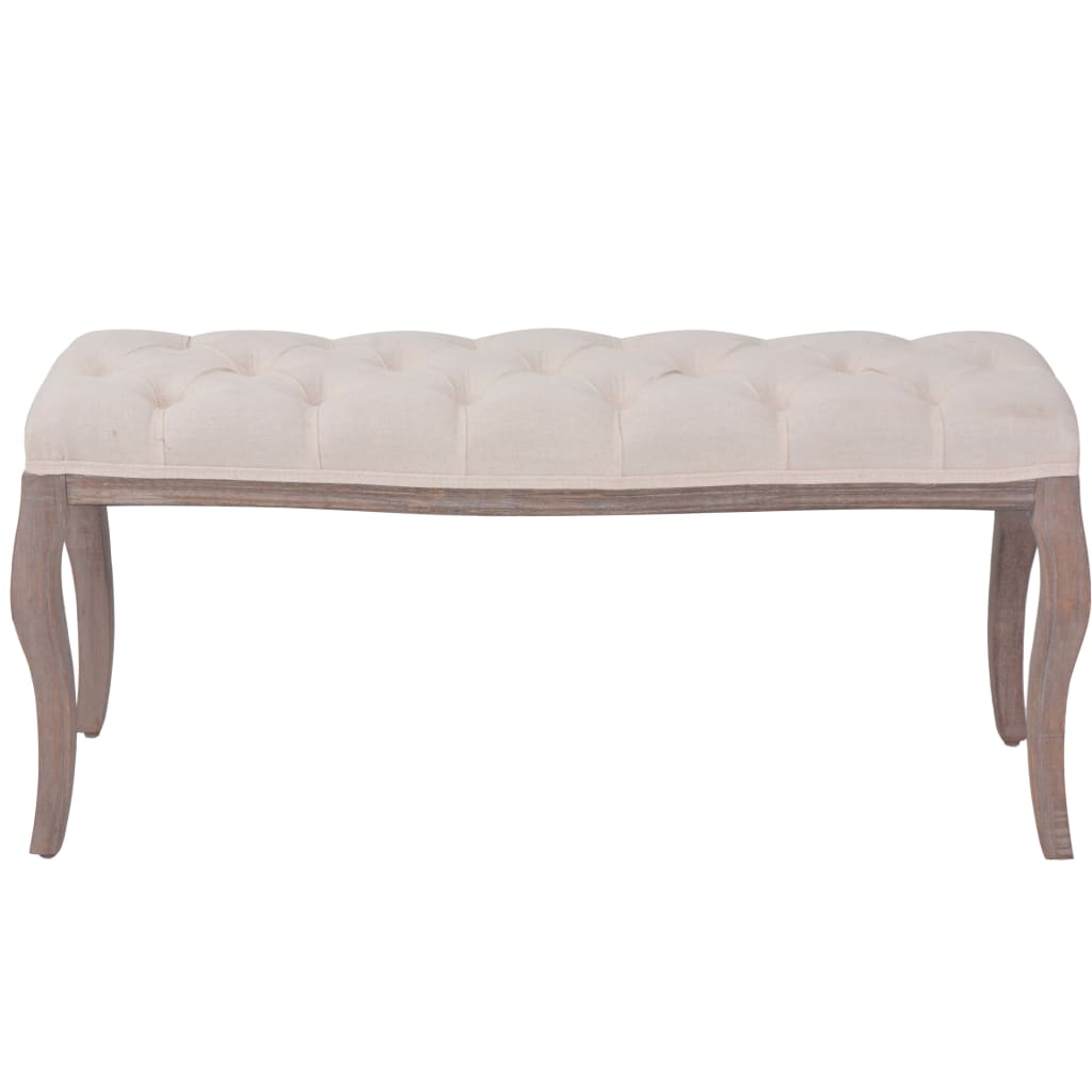 Bench Linen Solid Wood 110X38X48 Cm