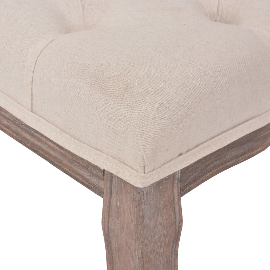 Bench Linen Solid Wood 110X38X48 Cm