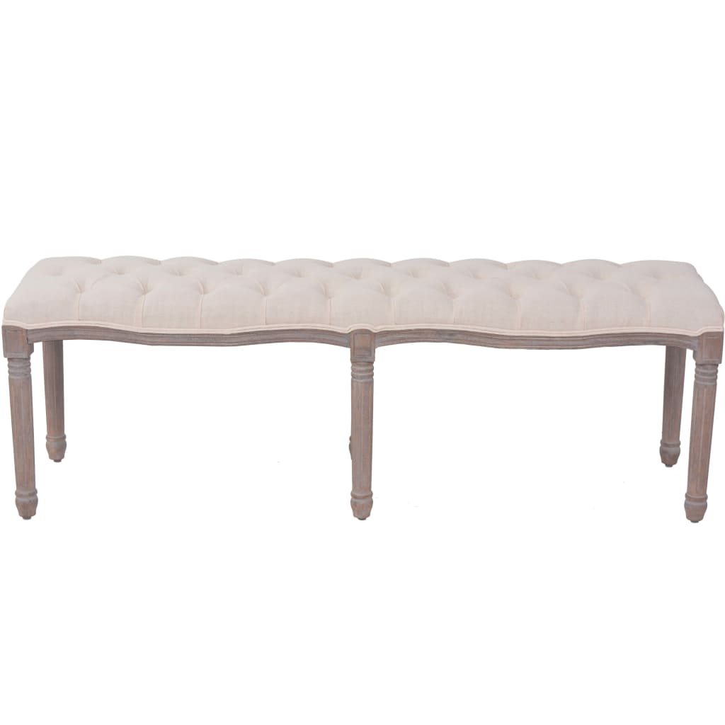 Bench Linen Solid Wood 150X40X48 Cm