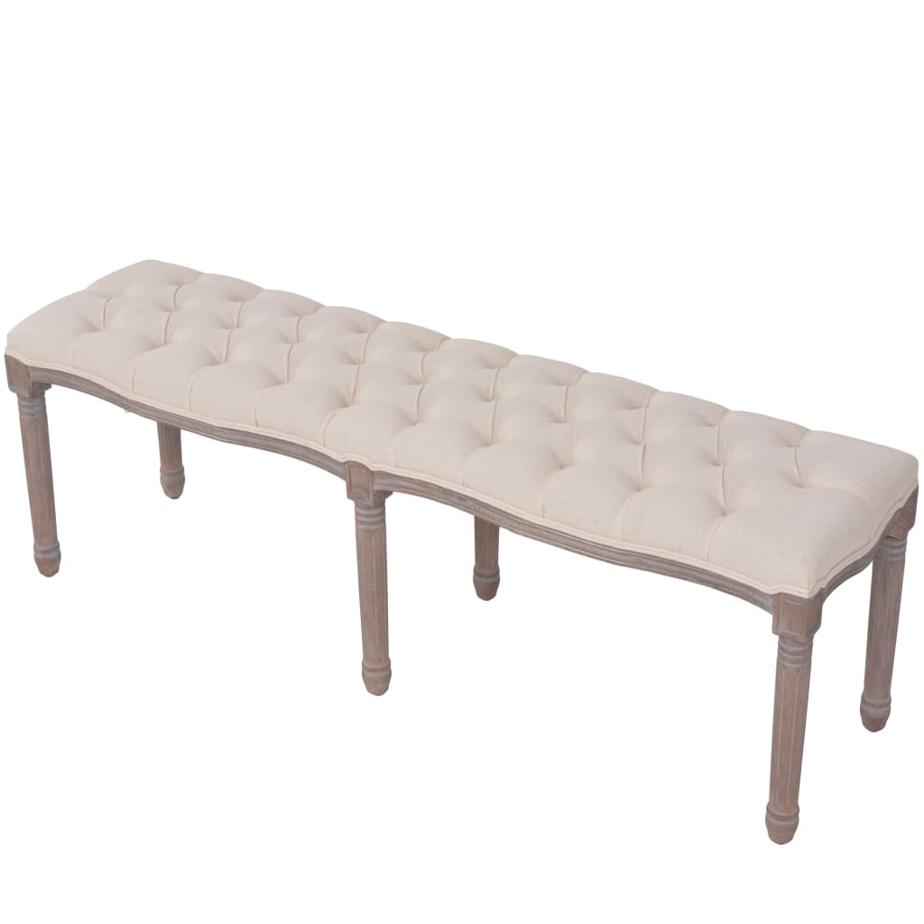 Bench Linen Solid Wood 150X40X48 Cm