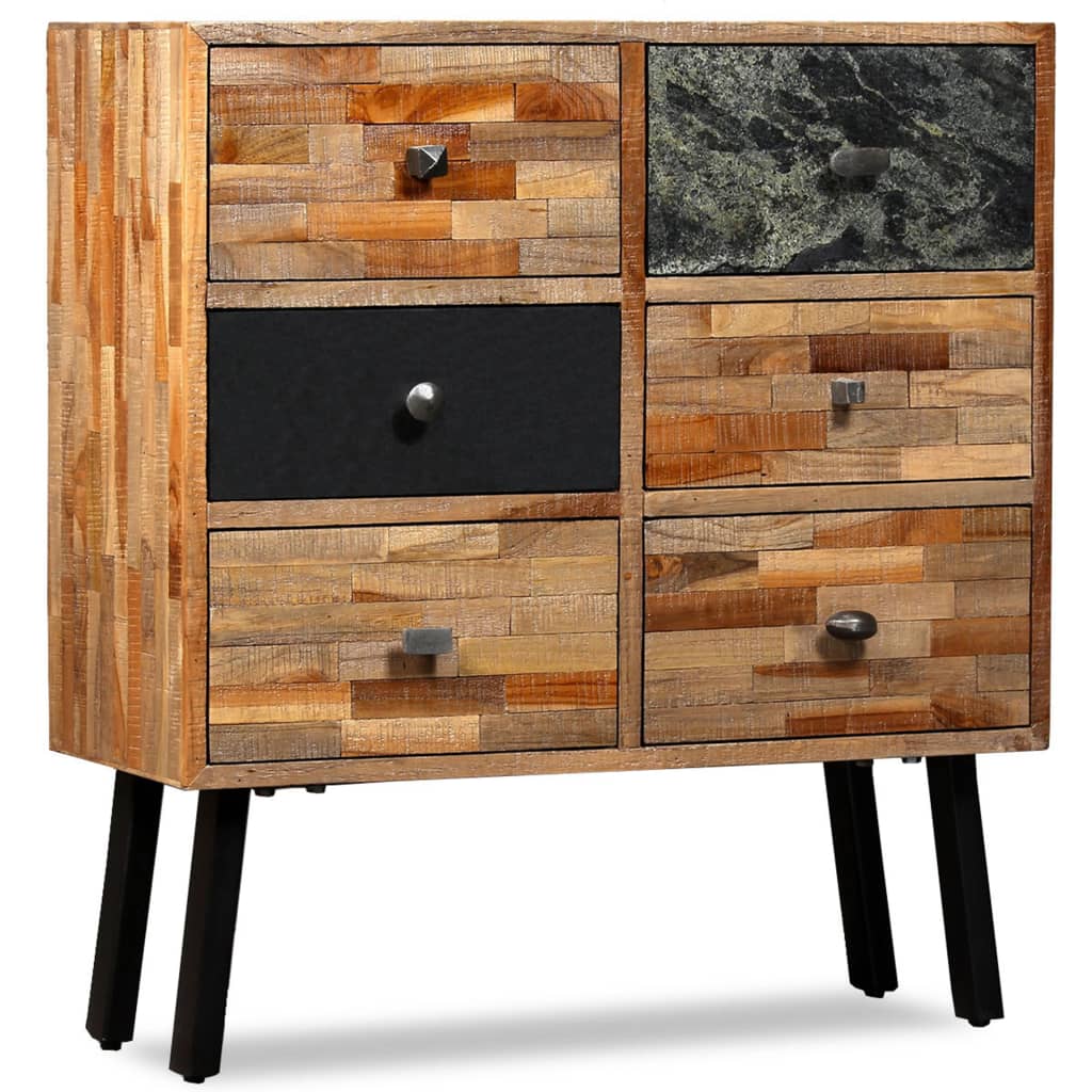 Side Cabinet With 6 Drawers 70X30X76 Cm Solid Reclaimed Teak