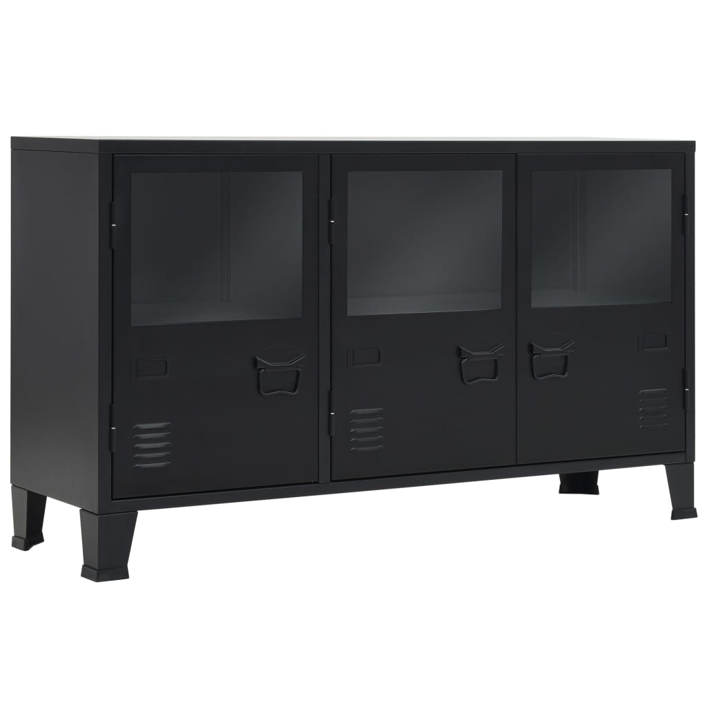 Sideboard Metal Industrial Style 120X35X70 Cm Black