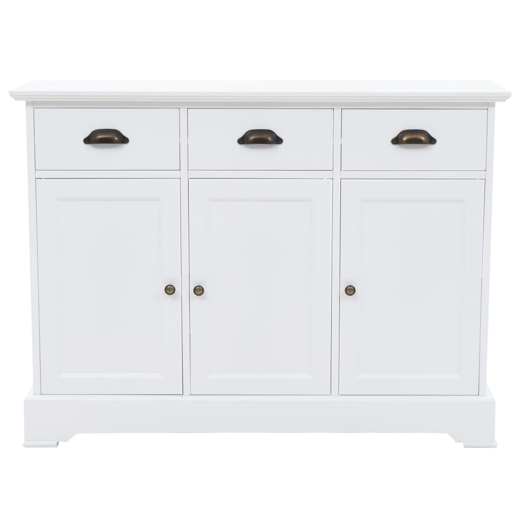 Sideboard With 3 Doors Mdf And Pinewood 105X35X77.5 Cm