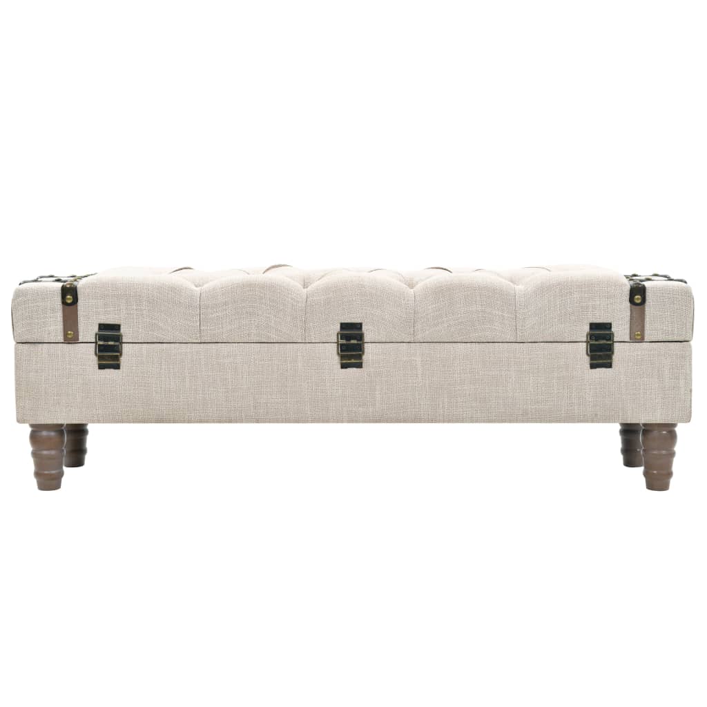 Storage Bench Solid Wood And Steel 111X34X37 Cm