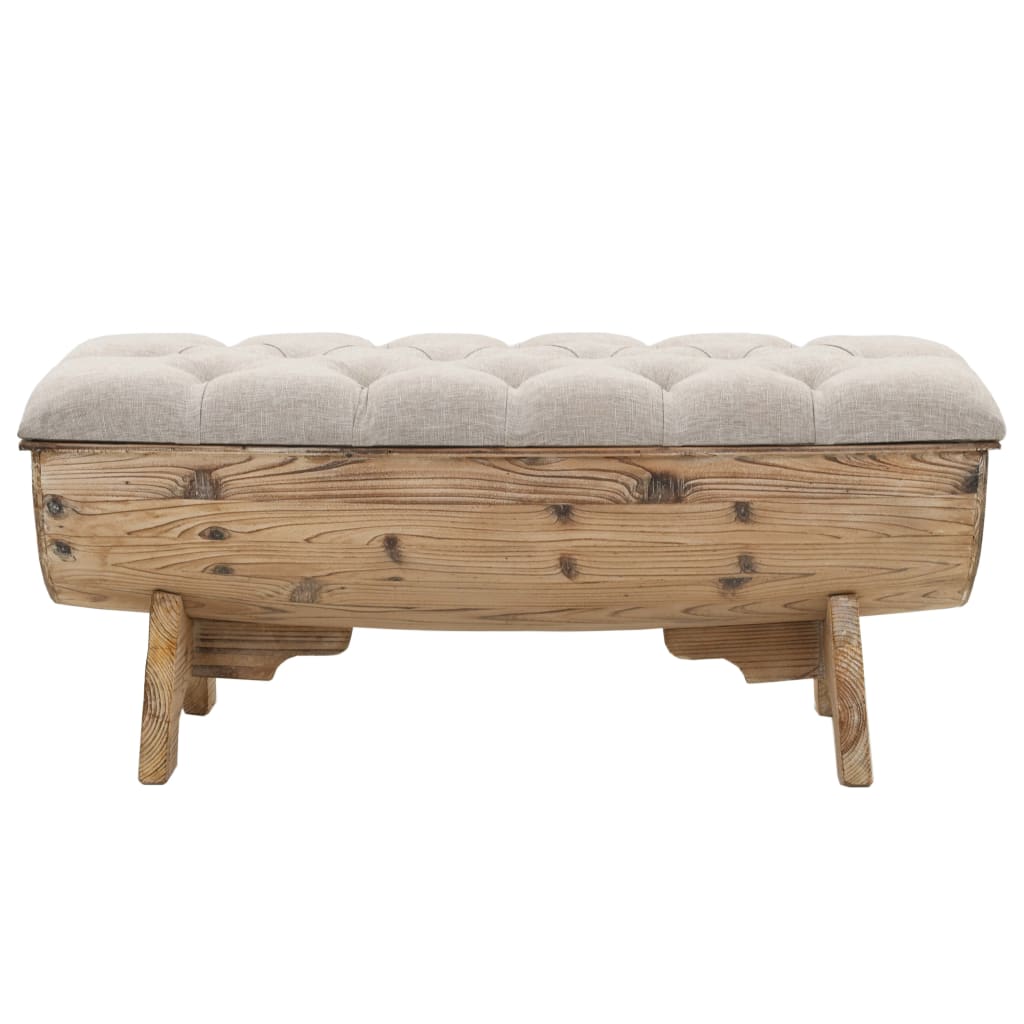 Storage Bench 103X51X44 Cm Solid Wood And Fabric