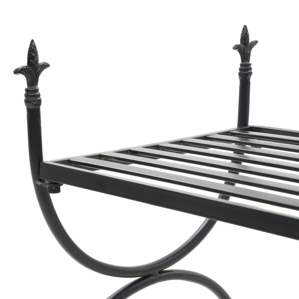 Bench Vintage Style Metal 83X42X55 Cm Black