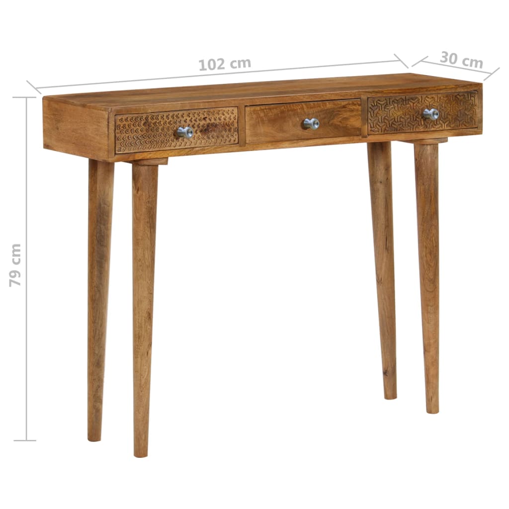 Console Table Solid Mango Wood 102X30X79 Cm