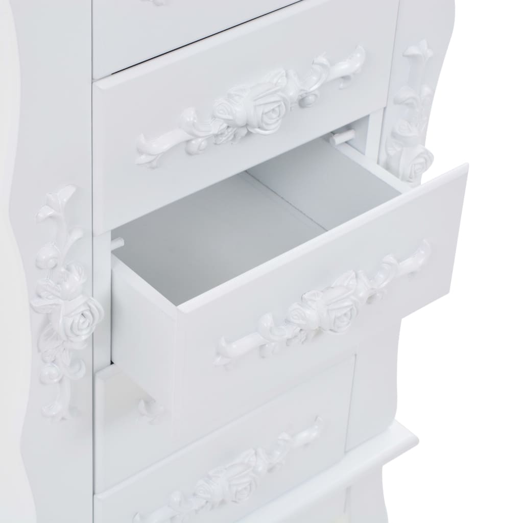 Free Standing Jewelery Cabinet White