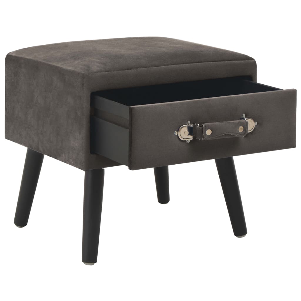 Bedside Cabinet Grey 40x35x40 cm Velvet