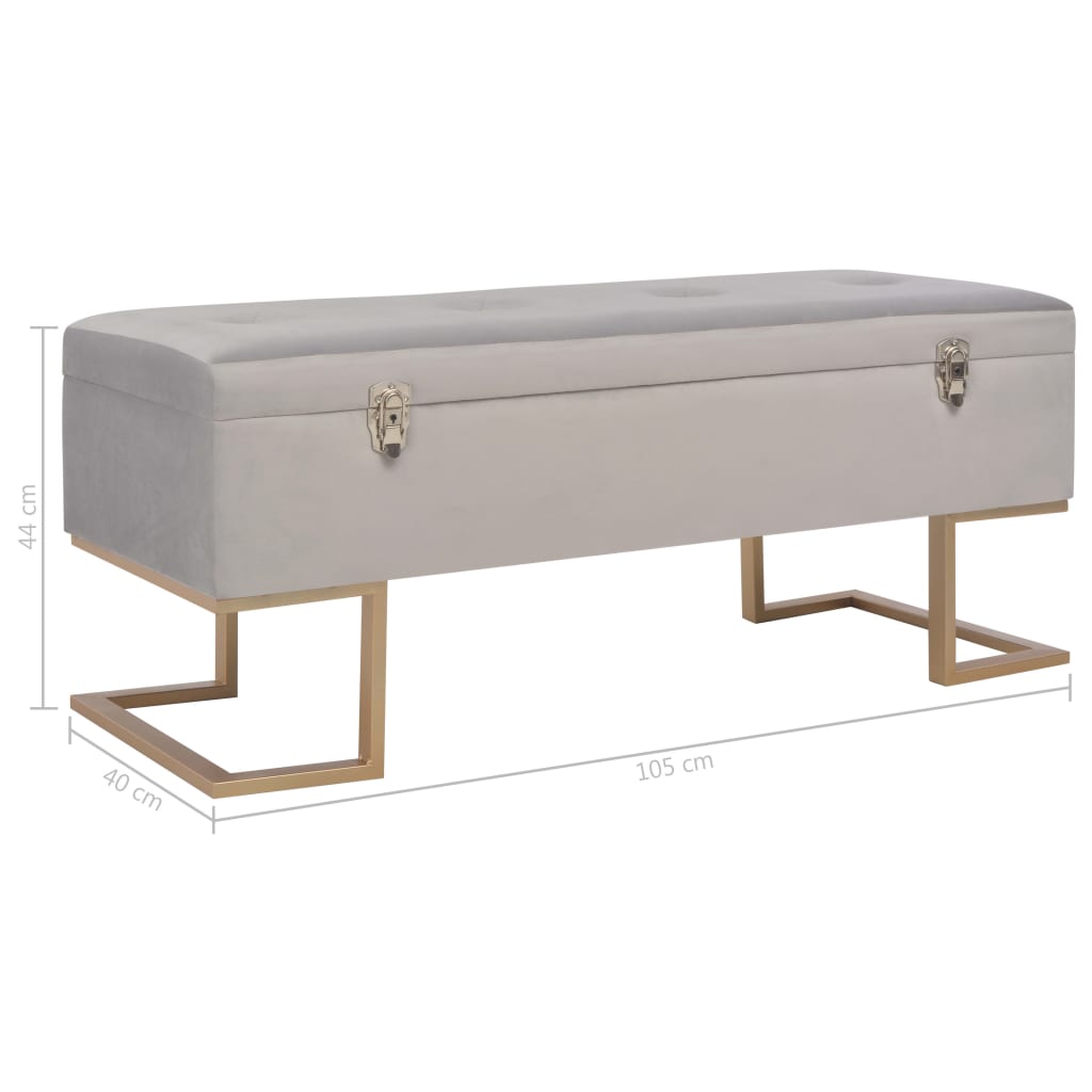 Bench With Storage Compartment 105 Cm Velvet