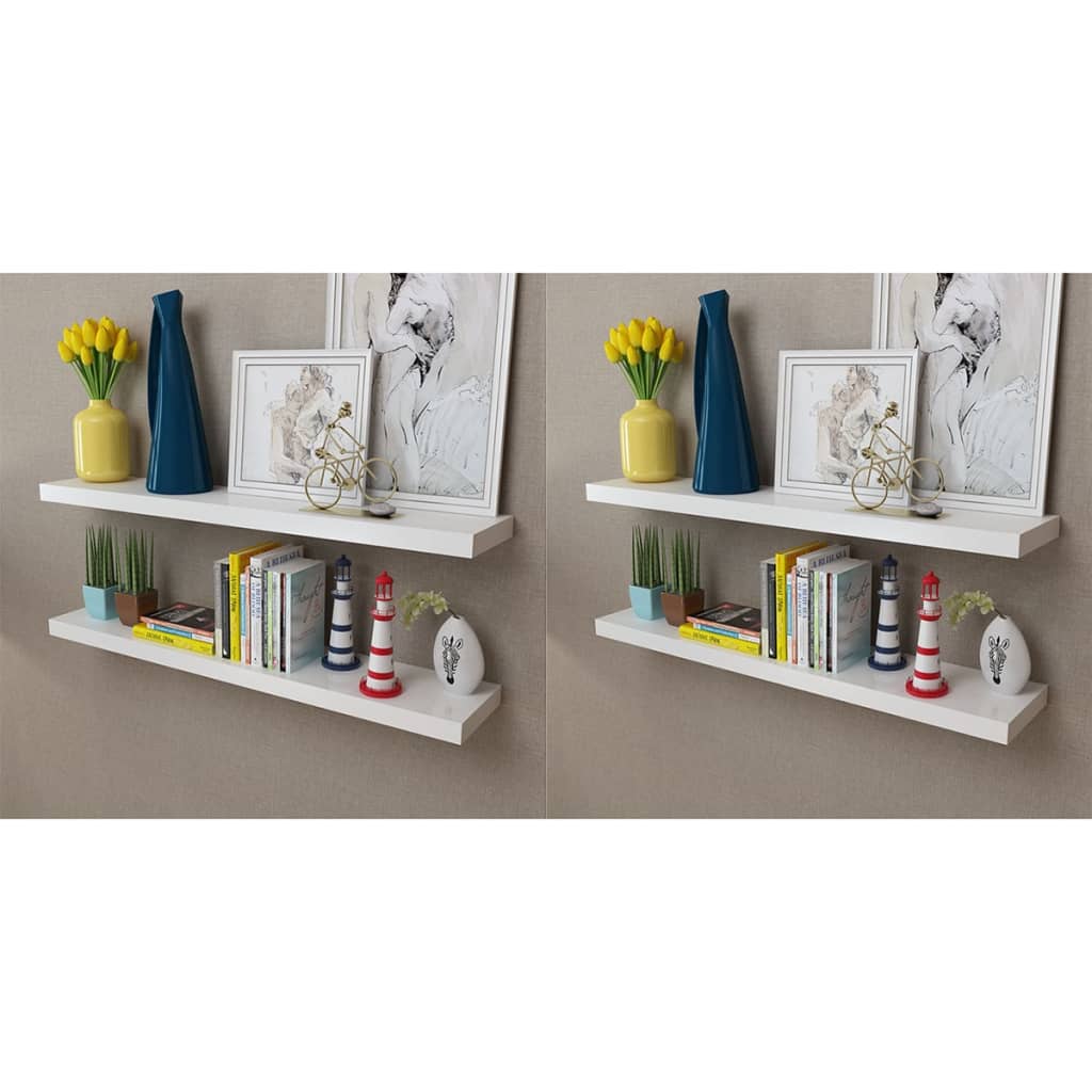 Wall Shelves 4 pcs White 100 cm