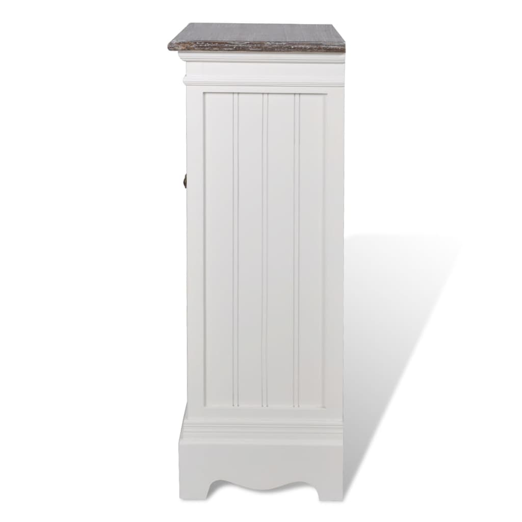 Cabinet 2 Doors 1 Drawer White Wood