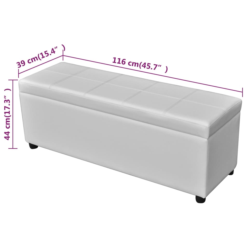 Long Storage Bench Wood White