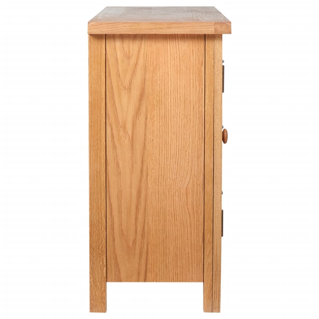 Sideboard With 3 Drawers 110X33.5X70 Cm Solid Oak Wood