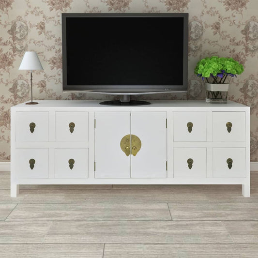 Wooden Sideboard Asian Style With 8 Drawers And 2 Doors