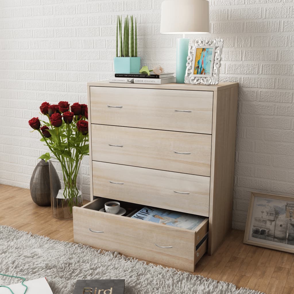 Sideboard With 4 Drawers 60X30.5X7 Cm Colour