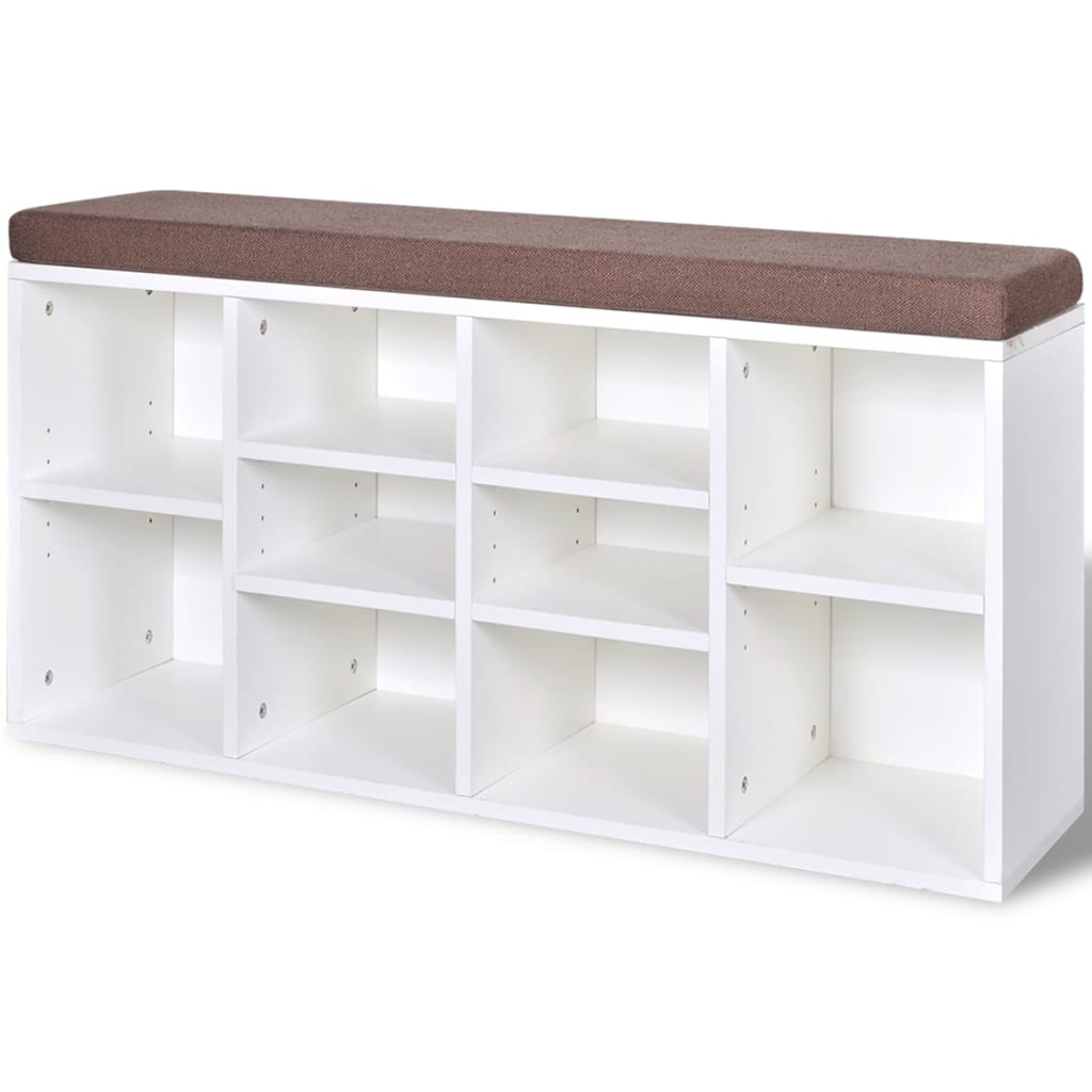 Shoe Storage Bench 10 Compartments