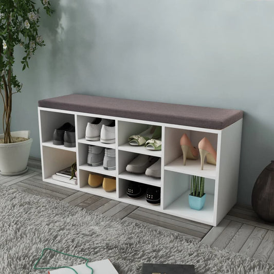 Shoe Storage Bench 10 Compartments