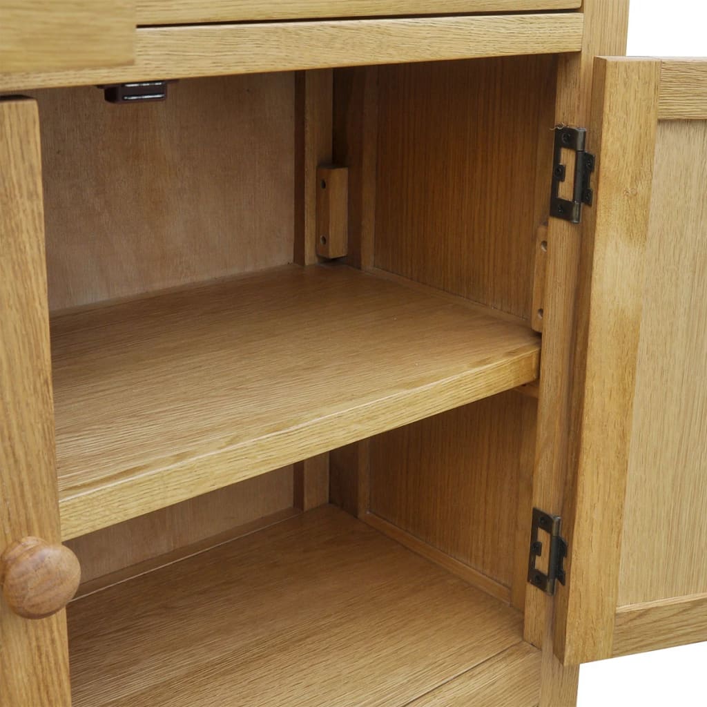 Sideboard 90X33.5X83 Cm Solid Oak Wood