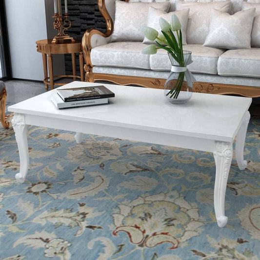 Coffee Table 115x65x42 cm High Gloss White