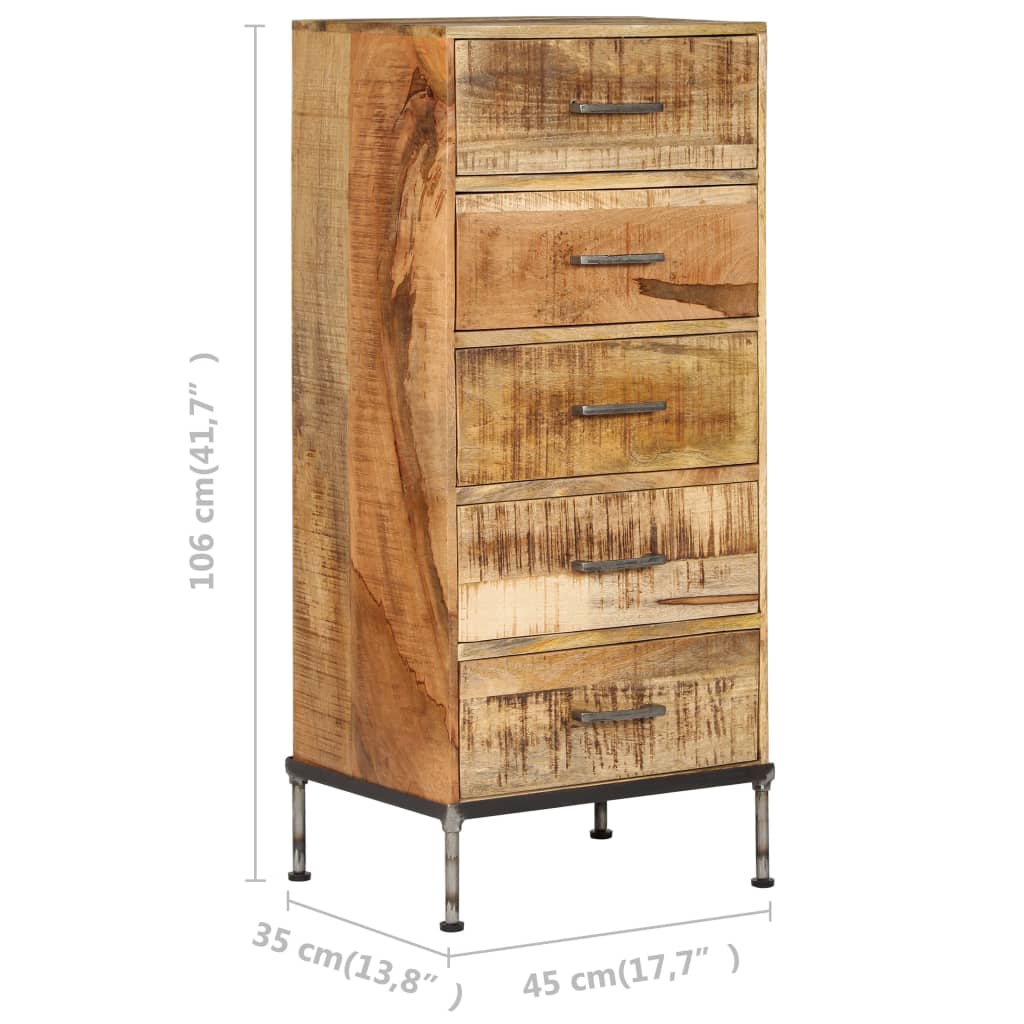 Chest Of Drawers 45X35X106 Cm Solid Mango Wood