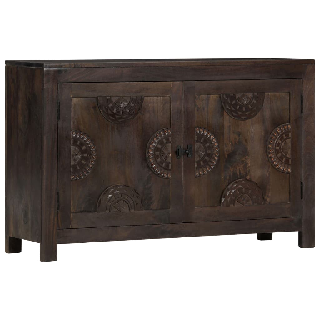 Sideboard With Carved Design 110X35X70 Cm Solid Mango Wood