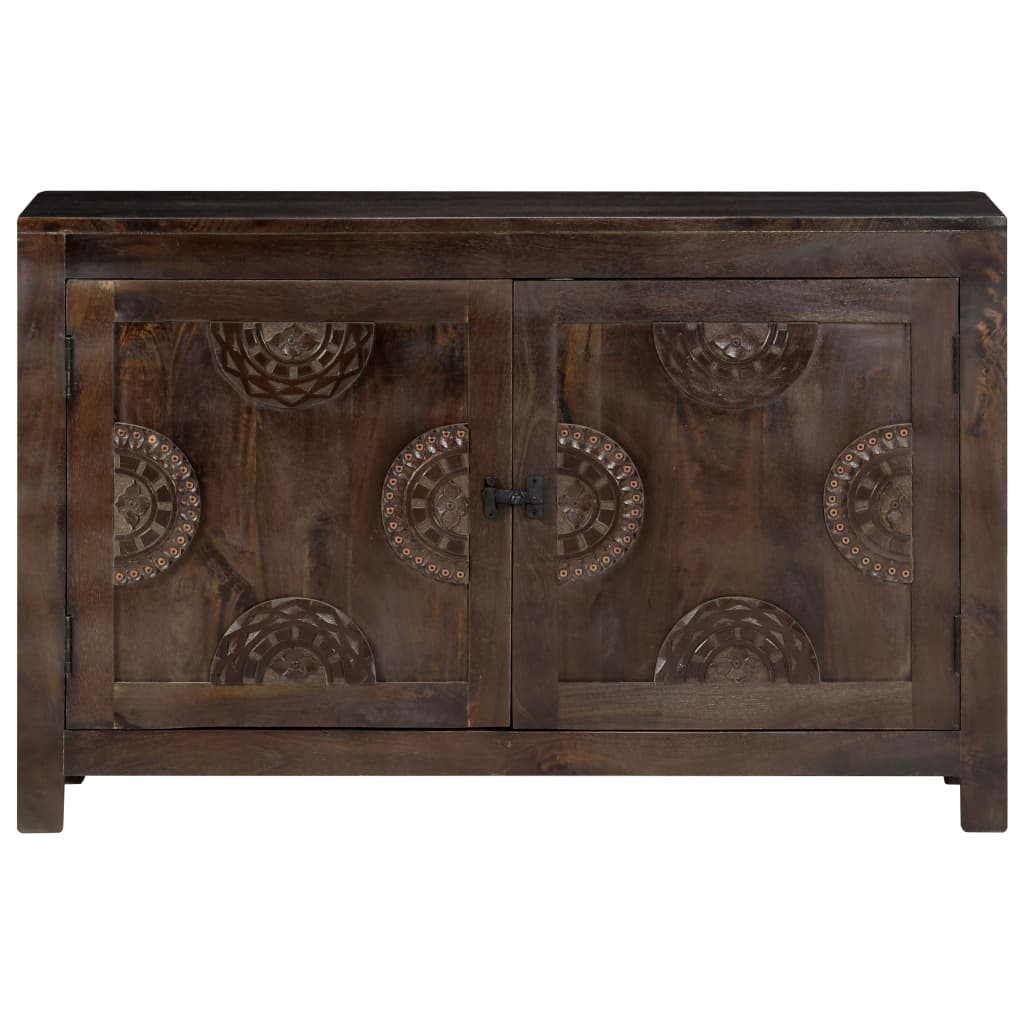 Sideboard With Carved Design 110X35X70 Cm Solid Mango Wood