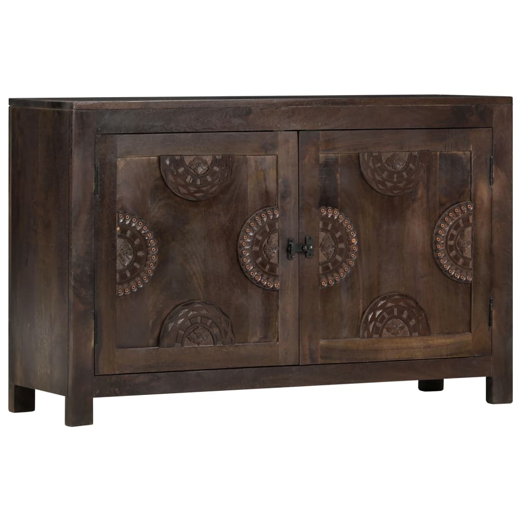 Sideboard With Carved Design 110X35X70 Cm Solid Mango Wood