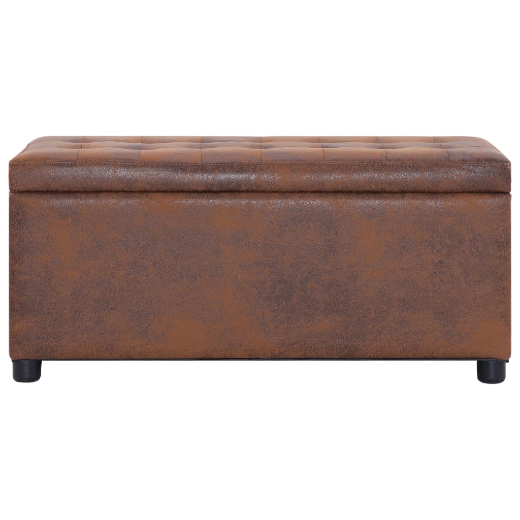 Storage Ottoman 87.5 Cm Faux Suede Leather