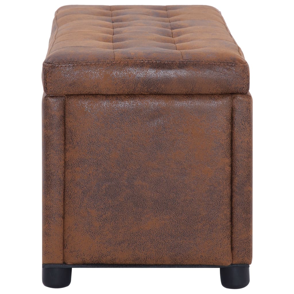 Storage Ottoman 87.5 Cm Faux Suede Leather