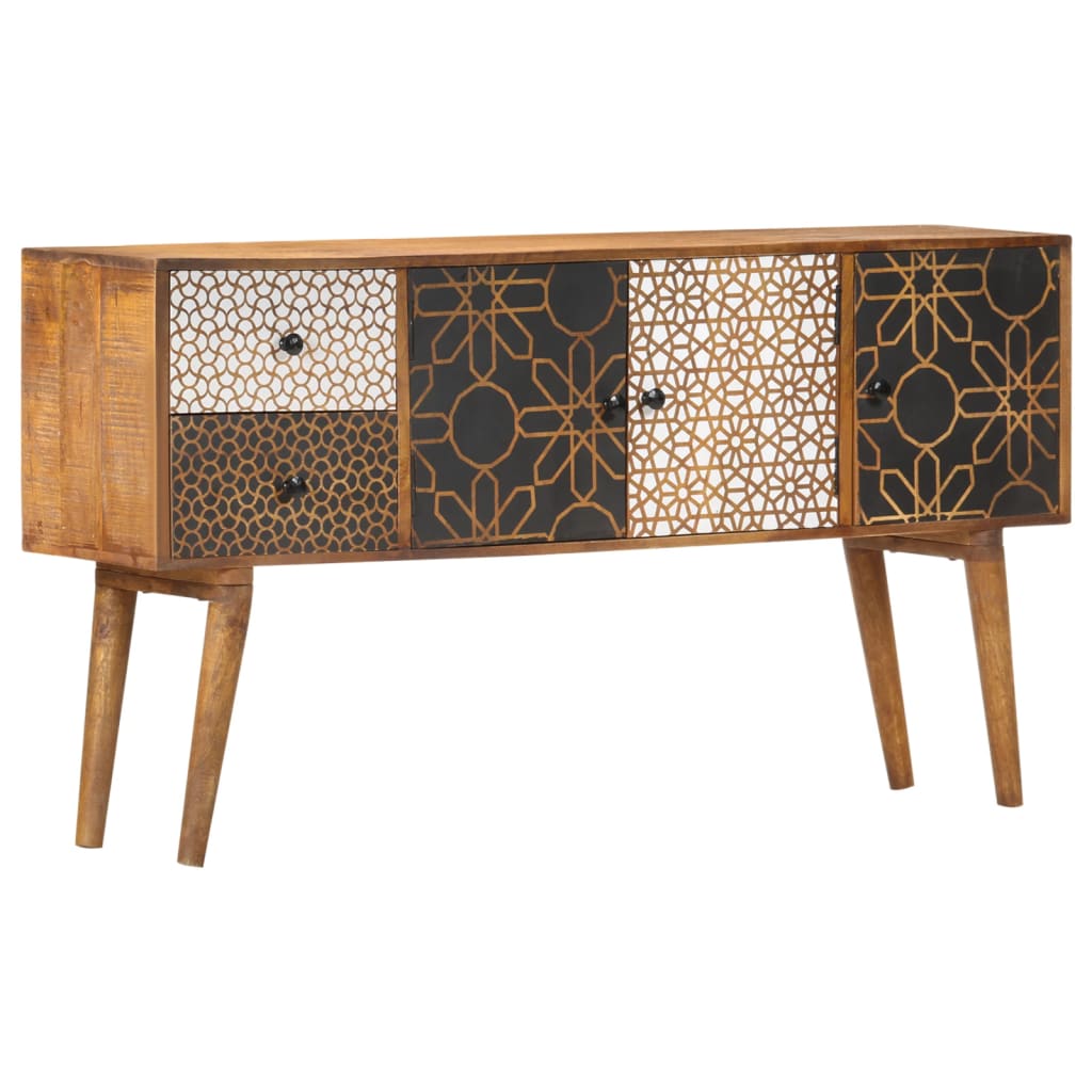 Sideboard With Printed Pattern Solid Mango Wood