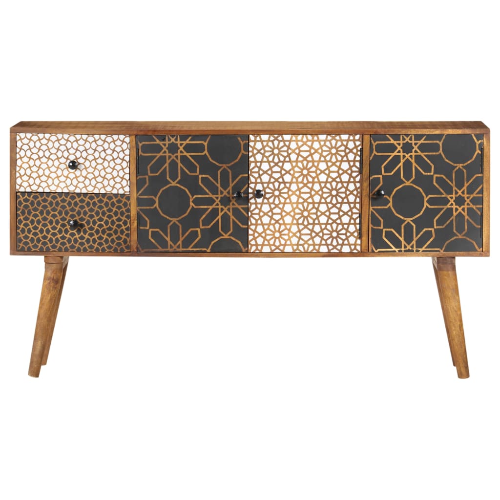 Sideboard With Printed Pattern Solid Mango Wood