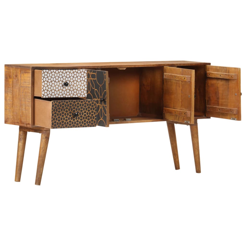 Sideboard With Printed Pattern Solid Mango Wood