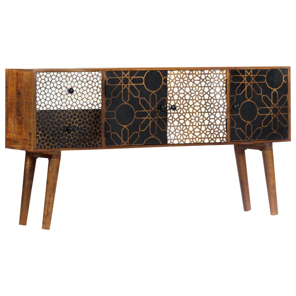 Sideboard With Printed Pattern Solid Mango Wood