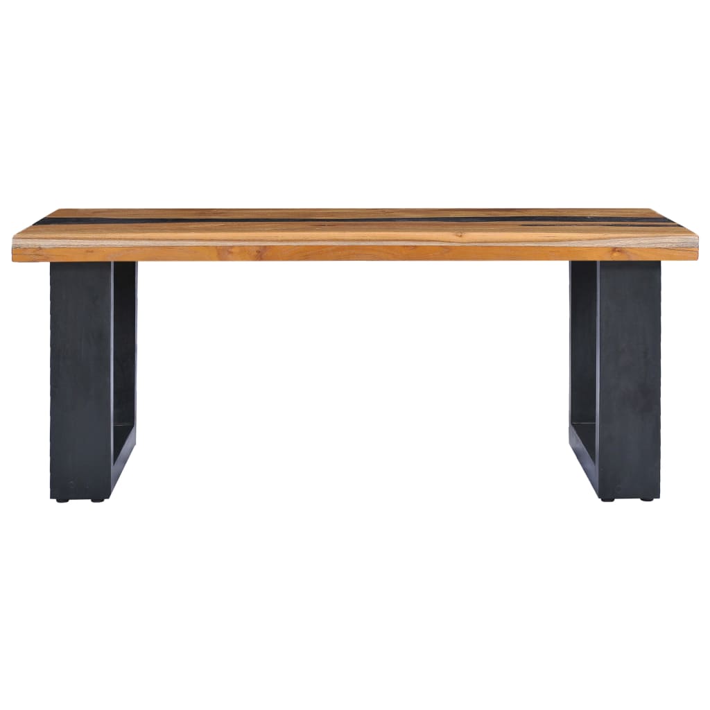 Coffee Table 100x50x40 cm Solid Teak Wood and Polyresin