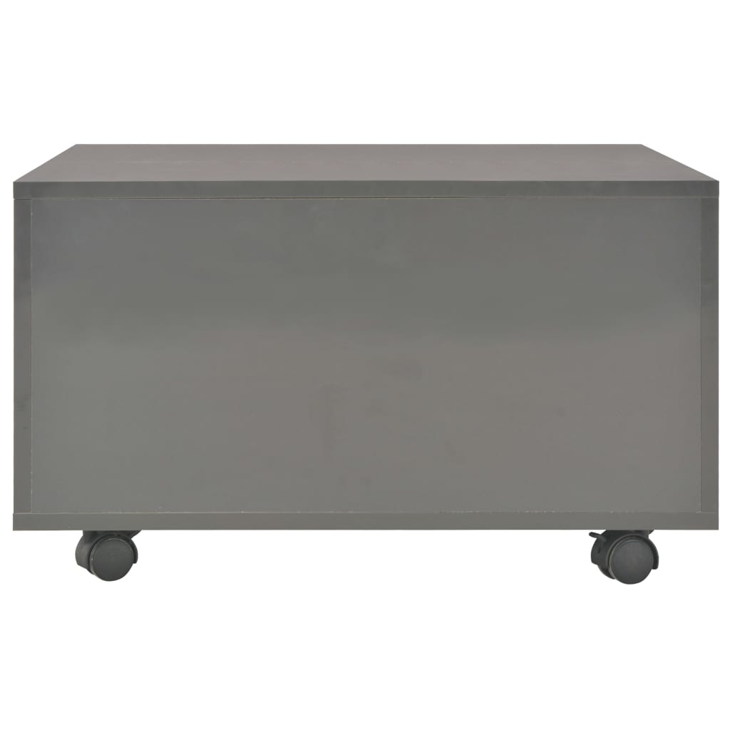 Coffee Table High Gloss Grey 60x60x35 cm Engineered Wood