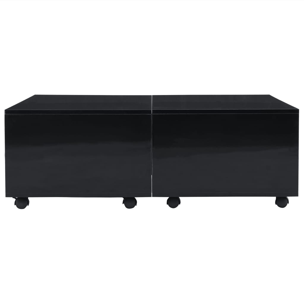 Coffee Table High Gloss Black 100x100x35 cm