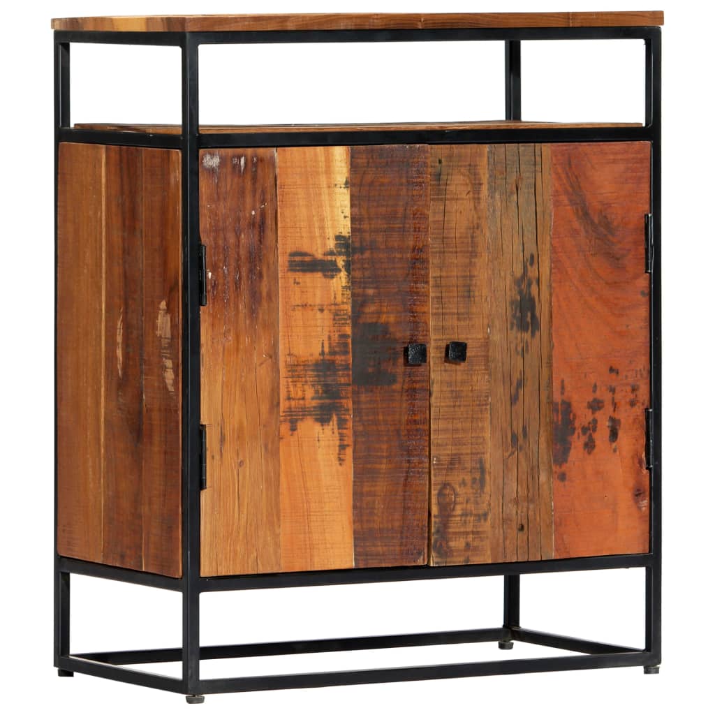 Side Cabinet 60X35X76 Cm Solid Reclaimed Wood And Steel