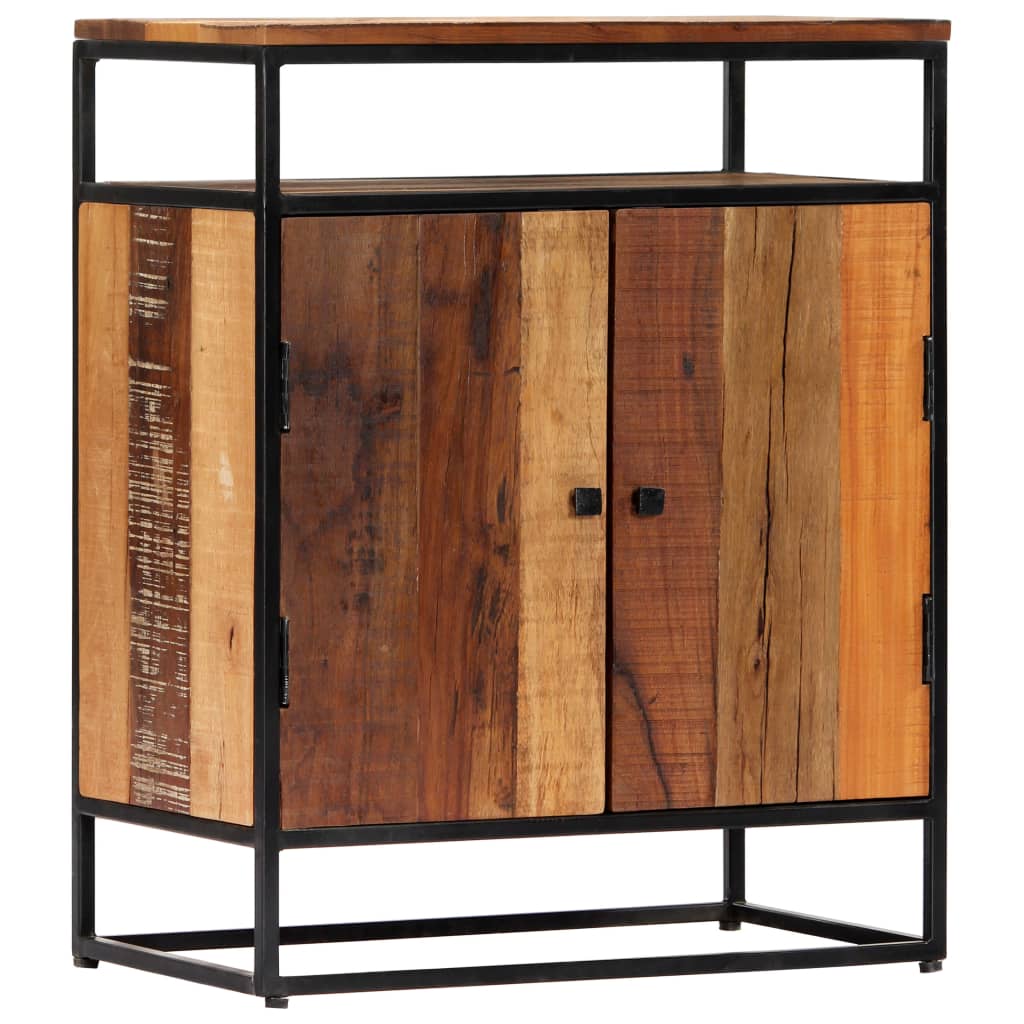 Side Cabinet 60X35X76 Cm Solid Reclaimed Wood And Steel