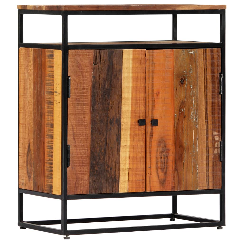 Side Cabinet 60X35X76 Cm Solid Reclaimed Wood And Steel