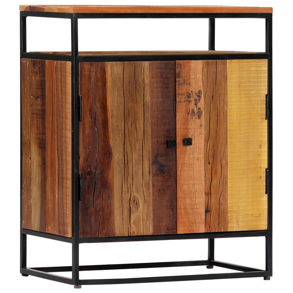 Side Cabinet 60X35X76 Cm Solid Reclaimed Wood And Steel