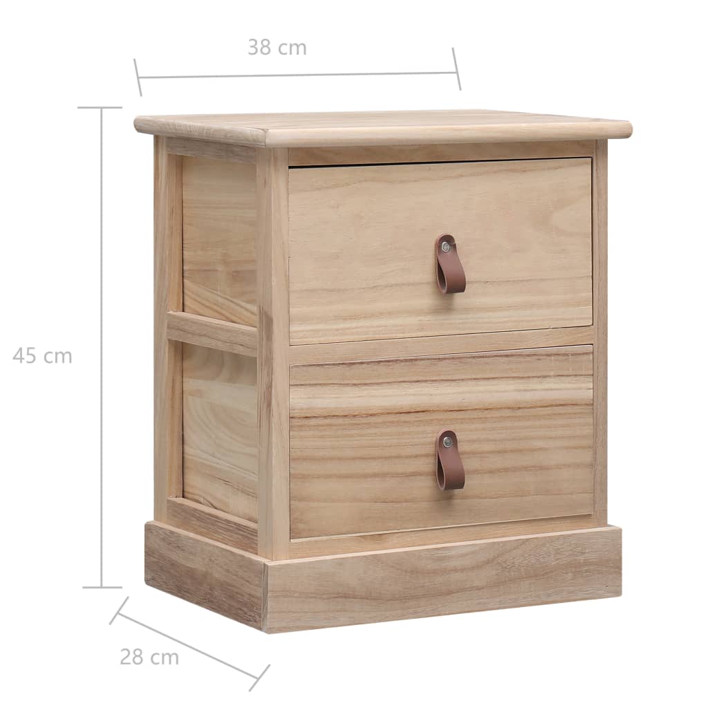 Nightstand 38x28x45 cm Paulownia Wood